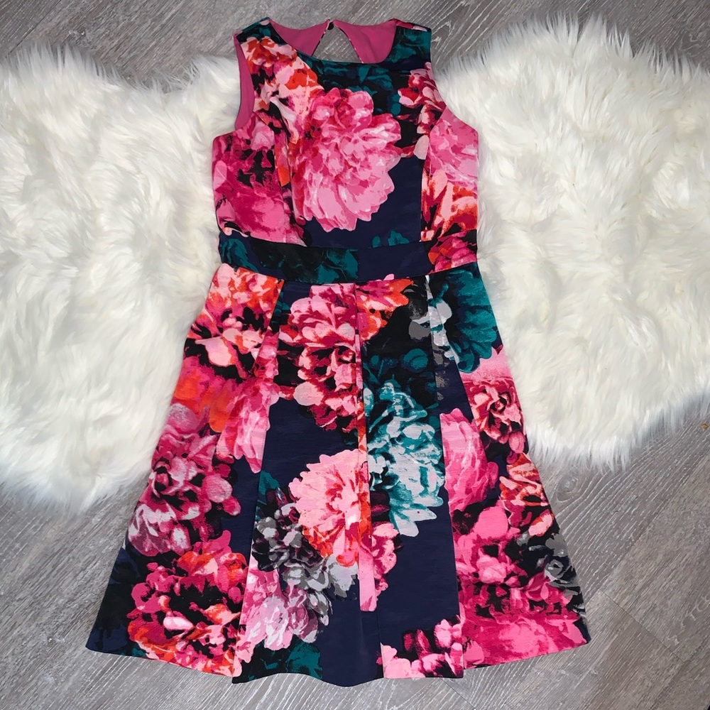 pleated floral dress